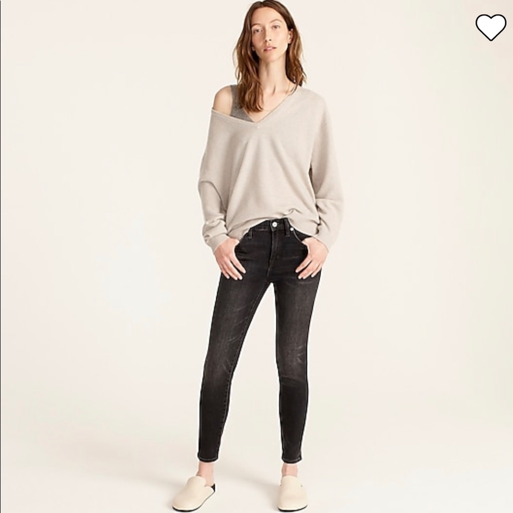 NWT J.Crew 9” high-rise toothpick jeans in Charcoal Wash